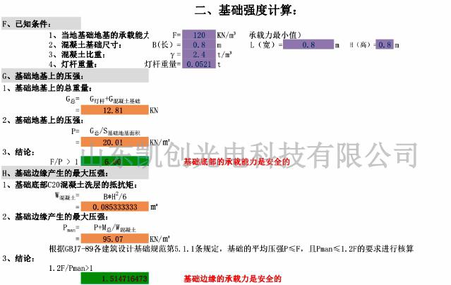 基础强度计算