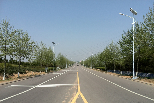 威海南海新区S202省道太阳能LED路灯项目